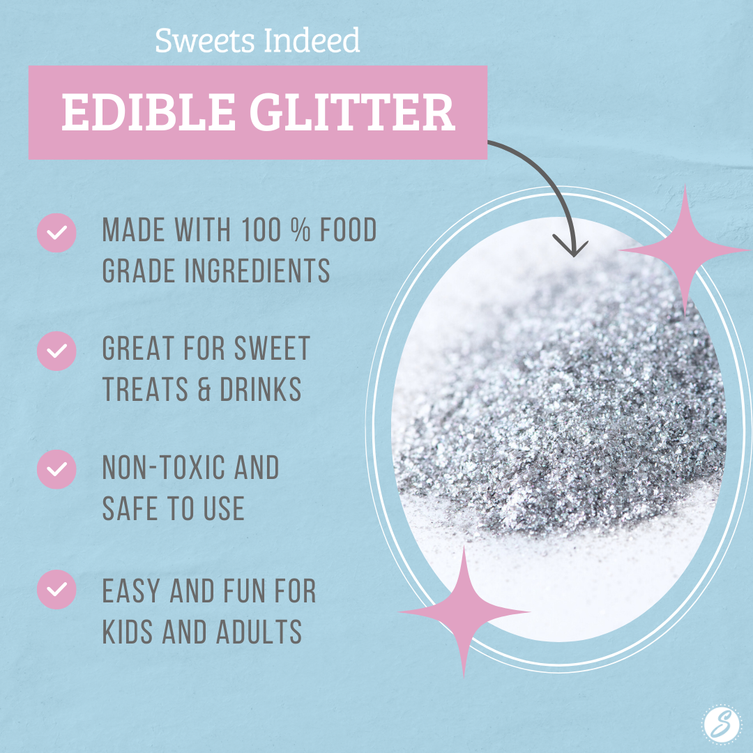 New Year Edible Glitter 3 Pack - Silver, Gold, Iridescent